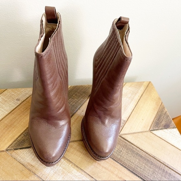 Prada Brown Leather Chunky Ankle Boots - Picture 3 of 15